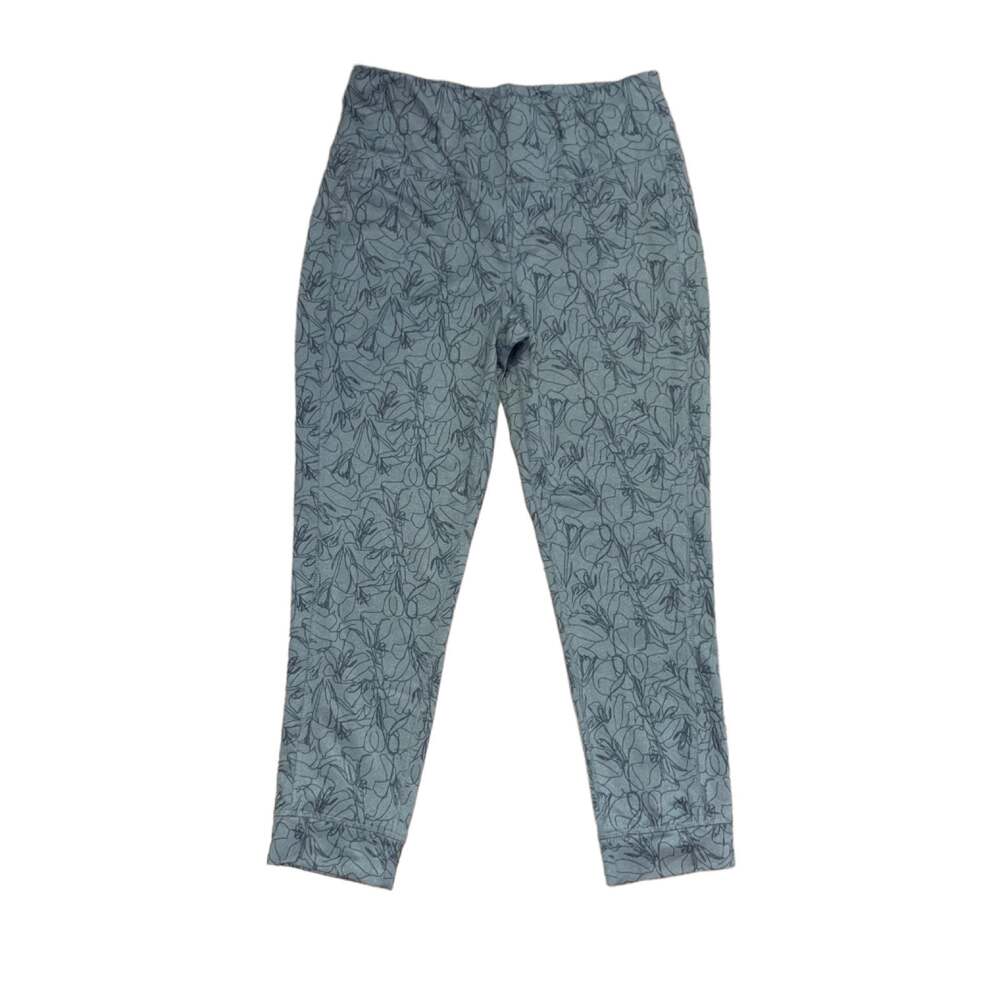 Crane crop leggings black grey floral print womens medium